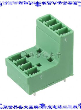 1830428 端子块连接器8POS接头公引脚带罩2排3.81mm绿色垂直通孔