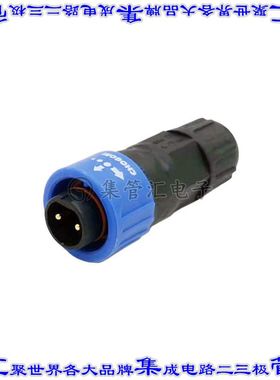 22002131-01 圆形连接器2POS插头公引脚焊杯镀金自由悬挂