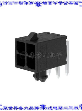 2125280401 针座连接器4POS接头2排3mm公形插针通孔直角镀金