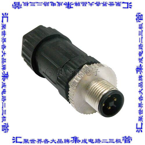M12T-04BMMB-SL7002 圆形连接器4POS插头公引脚螺钉镀金自由悬挂