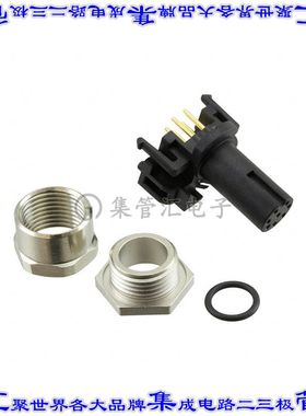 5-2172078-2 圆形连接器8POS插座母插口焊接镀金面板安装通孔