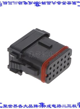 DT16-18SB-K004 矩形连接器外壳18POS插头3排母形插口黑色自由悬