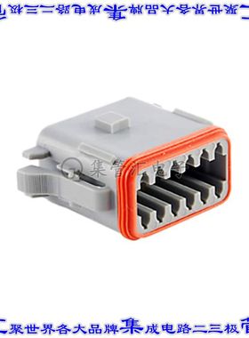 AT06-12SA-RD01 矩形连接器外壳12POS插头2排母形插口灰色自由悬