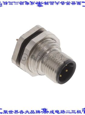 ALBKM12-RMBR4-S0 圆形连接器4POS插座公形引脚焊接面板安装通孔