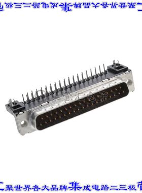 D37P23A6GX00LF 连接器37POS插头公引脚2排D-Sub通孔直角