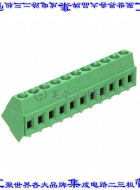 1-282847-1 线对板连接器11POS接线端子5.08mm通孔35角度带板