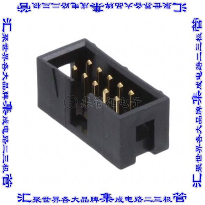 1761681-3 针座连接器10POS接头2排2.54mm公形插针通孔直针镀金
