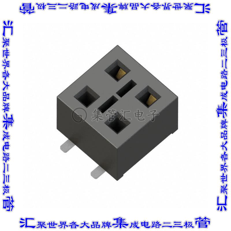 HLE-102-02-L-DV-BE 针座连接器4POS插座2排2.54mm母形插口表贴SM