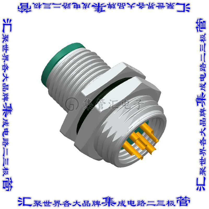 M12A-04PMMS-SH8001 圆形连接器4POS插头公引脚焊杯镀金面板安装