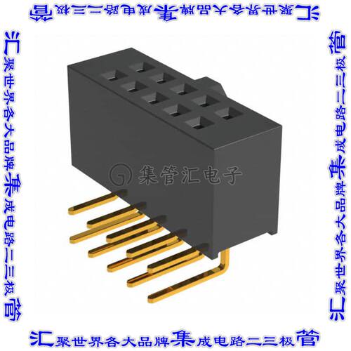 SFH11-PBPC-D05-RA-BK 针座连接器10POS插座2排2.54mm母形插口通