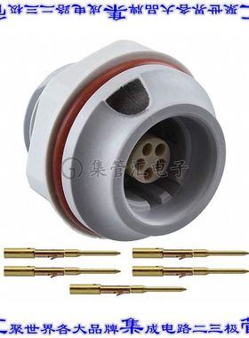 JMXHH1G05FCUDSU 圆形连接器5POS插座母插口压接镀金面板安装