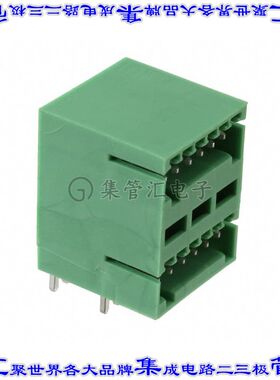 1894846 端子块连接器12POS接头公引脚带罩2排2.5mm绿色90DEG通孔