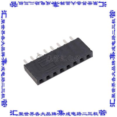 SSQ-108-21-F-S 针座连接器8POS插座2.54mm叉状通孔直针镀金