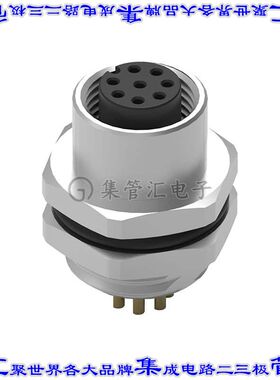 643060100608 圆形连接器8POS插座母插口焊杯镀金面板安装