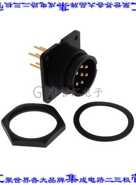 DC-07PMMP-LS7001 圆形连接器7POS插座公形引脚焊接镀金面板安装