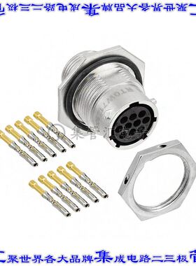 RT0W71210SNH-K 圆形连接器10POS插座母插口压接镀金面板安装