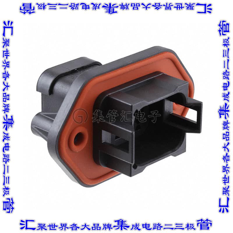 AT04-08PB-PM14 矩形连接器外壳8POS插座2排公形引脚黑色面板安装