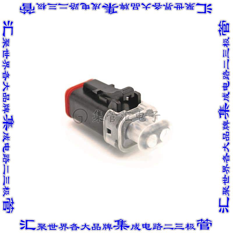 AT06-2S-LED1224V 矩形连接器外壳2POS插头母形插口黑色自由悬挂