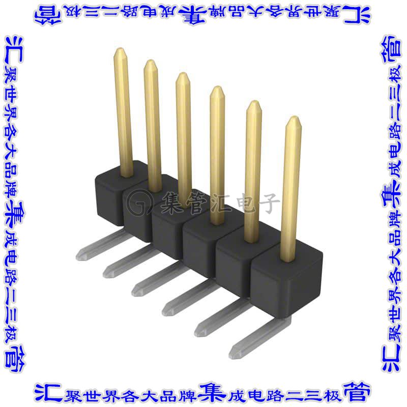 PBC06SGAN 针座连接器6POS分离式2.54mm公形插针通孔直角镀金