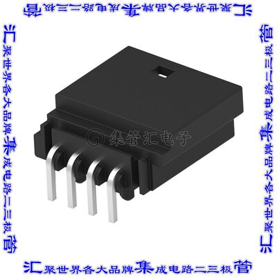 1-1355897-2 针座连接器4POS接头2.54mm公形插针通孔直角锡