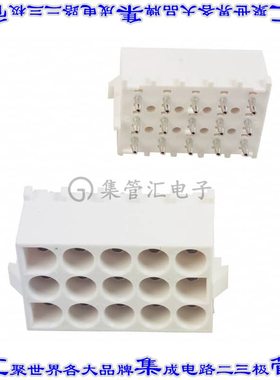 643429-1 针座连接器15POS插座3排6.35mm母形插口通孔直针锡