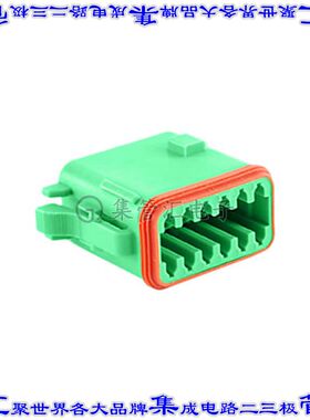 AT06-12SC-RD01 矩形连接器外壳12POS插头2排母形插口绿色自由悬