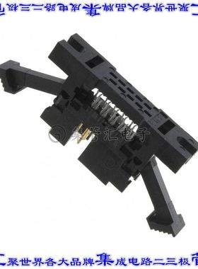 1-111506-6 矩形连接器10POS插头2排2.54mm公引脚黑色IDC镀金面板