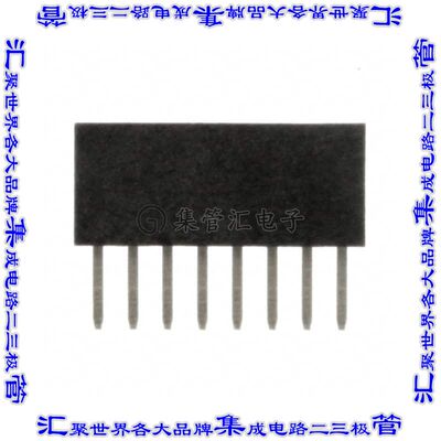 LPPB081NFFN-RC 针座连接器8POS插座1.27mm母形插口通孔直针镀金