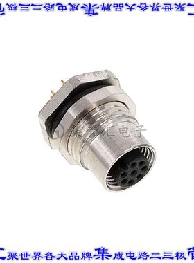 ALBKF12-RMBR8-S0 圆形连接器8POS插头母插口焊接面板安装通孔