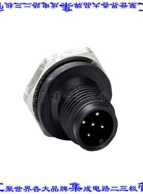 1436398 圆形连接器5POS插头公引脚焊杯镀金面板安装