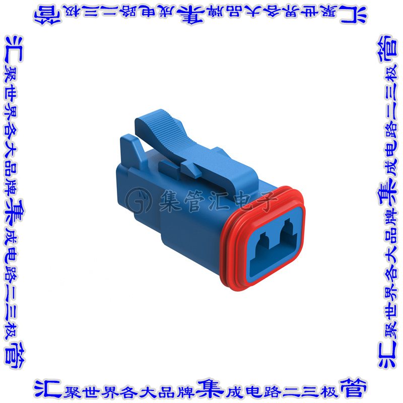 AT06-2S-RD01BLU 矩形连接器外壳2POS插头母形插口蓝色自由悬挂