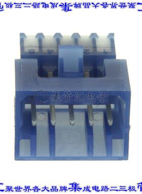 3-647002-5 矩形连接器5POS插头2.54mm公引脚蓝色IDC锡自由悬挂直