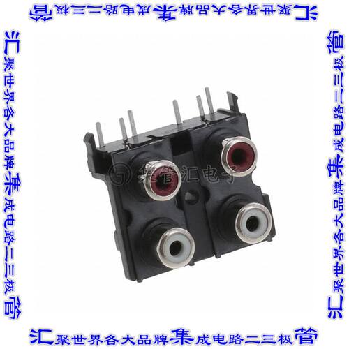 KLP42X-61-WW/RR 接插件连接器STK RCA JACK 2X2 WHT WHT OVR RED
