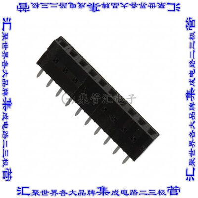 68685-310LF 针座连接器10POS插座2.54mm母形插口通孔直针镀金