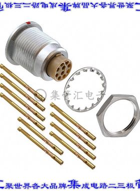 JBXER2G10FCSDSR 圆形连接器10POS插座母插口压接镀金面板安装