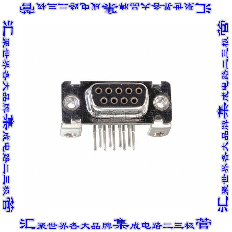DEMP9SJA197 连接器9POS插座母插口2排D-Sub面板安装通孔直角