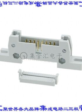 AWH 16G-E202-IDC 矩形连接器16POS接头2排2.54mm公引脚灰色IDC镀