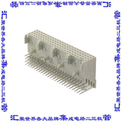 5536511-3 背板连接器96POS插座母插口4排2mm板边缘通孔直角天然