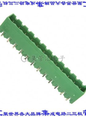 1-796636-2 端子块连接器12POS接头公引脚带罩5.08mm绿色垂直通孔