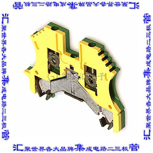 1010000000 端子块连接器2POS接地地面5.1mm绿色黄色12-30AWG