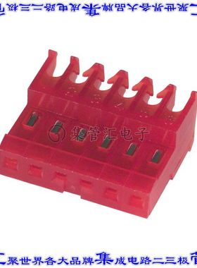 3-640620-6 矩形连接器6POS插座2.54mm母插口红色IDC锡自由悬挂直