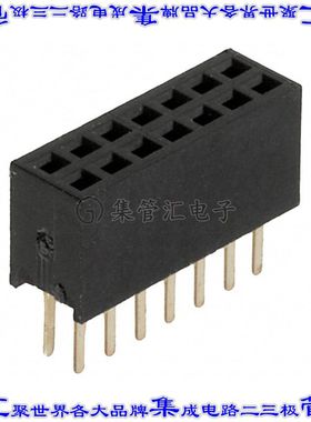 M50-3000745 针座连接器14POS插座2排1.27mm母形插口通孔直针镀金