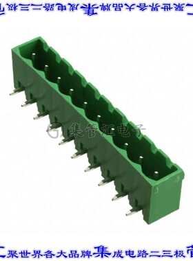 OQ1054510000G 端子块连接器10POS接头公引脚带罩5.08mm绿色90DEG