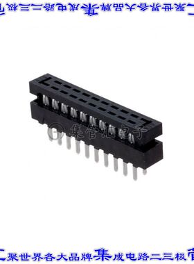 TCMD-10-01 矩形连接器20POS接头2排2mm公引脚黑色IDC锡自由悬挂