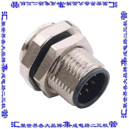 859-008-10SR004 圆形连接器8POS插座公形引脚焊杯镀金面板安装