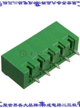OQ0554500000G 端子块连接器5POS接头公引脚带罩5.08mm绿色垂直通