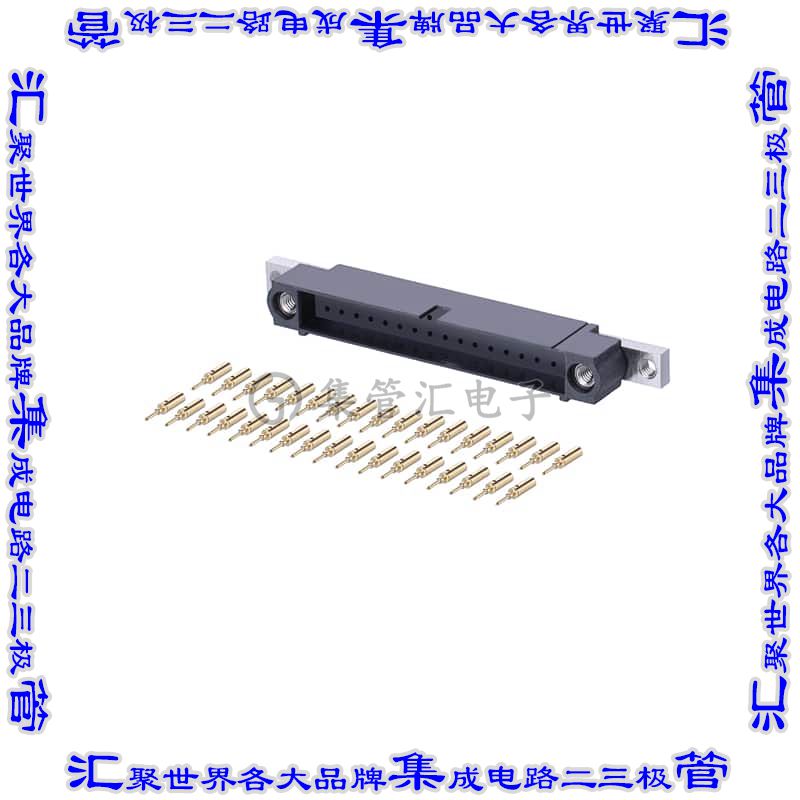 M80-5C13405MU 矩形连接器34POS插头2排2mm公引脚黑色压接镀金面