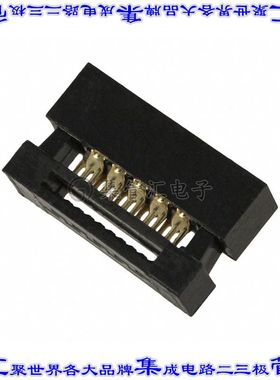 20021444-00010T1LF 矩形连接器10POS插座2排1.27mm母插口黑色IDC