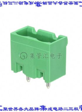 796980-2 端子块连接器2POS接头公引脚带罩7.62mm绿色垂直通孔