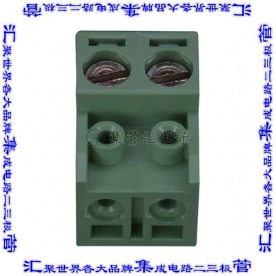 282830-2 端子块连接器2POS无罩接头的插头5mm绿色自由悬挂